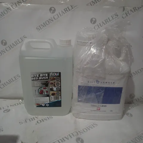 BOX OF APPROX 3 ASSORTED LIQUIDS TO INCLUDE - BYE BYE BED BUGS - BILT HAMBER TOUCH LESS 
