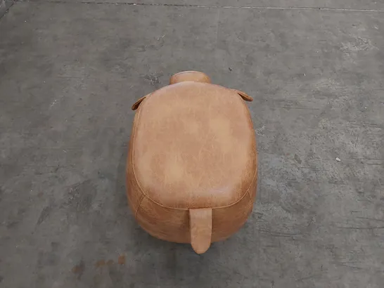 FAUX LEATHER UPHOLSTERED PIGGY POUFFE (1 ITEM)