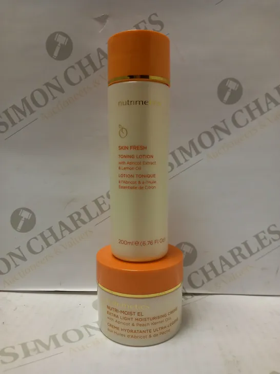 LOT OF 2 NUTRIMETICS PRODUCTS TO INCLUDE EXTRA-LIGHT MOISTURISING CREME, SKIN FRESH TONING LOTION