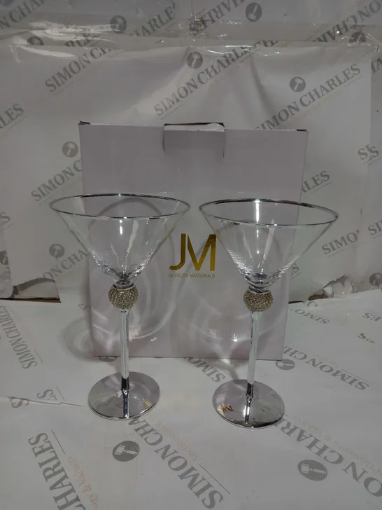 2 COCKTAIL GLASSES  DIAMONTE NECK