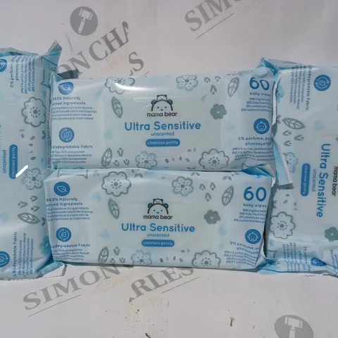 BOX OF APPROXIMATELY 15 MAMA BEAR ULTRA SENSITIVE UNSCENTED BABY WIPES