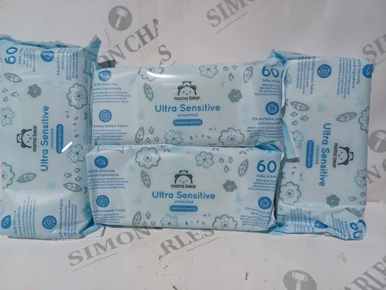 BOX OF APPROXIMATELY 15 MAMA BEAR ULTRA SENSITIVE UNSCENTED BABY WIPES