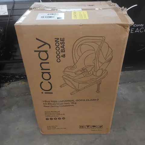 BOXED ICANDY CAR SEAT COCOON & BASE - LATTE