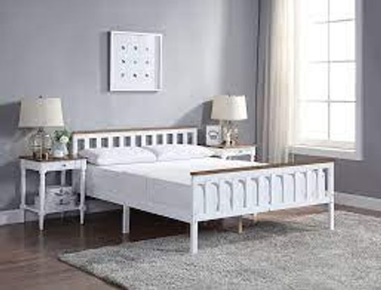 BOXED WHITE MDF KING BED 