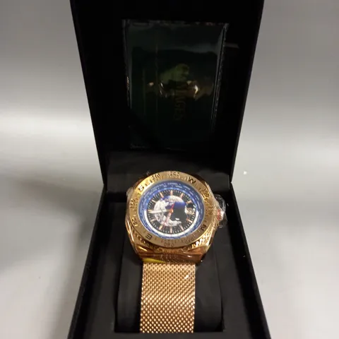 BOXED GAMAGES ATLAS ROSE GOLD WATCH 