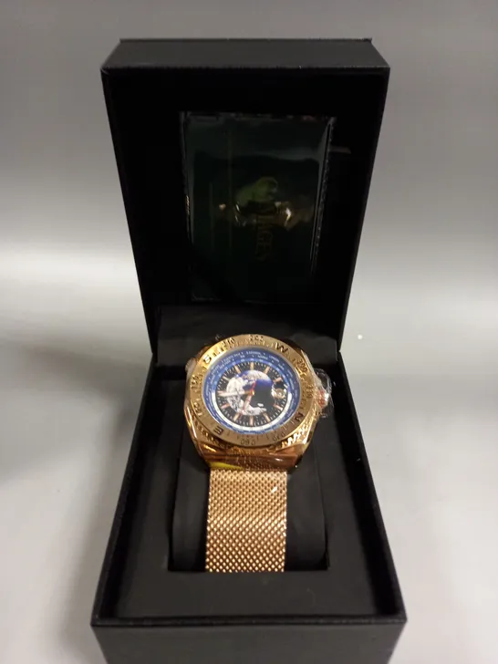 BOXED GAMAGES ATLAS ROSE GOLD WATCH 