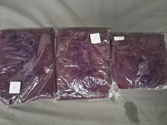 BOX OF APPROXIMATELY 25 ASSORTED WOMEN'S LACY CLOTHING ITEMS IN PURPLE (SIZES VARY) - COLLECTION ONLY