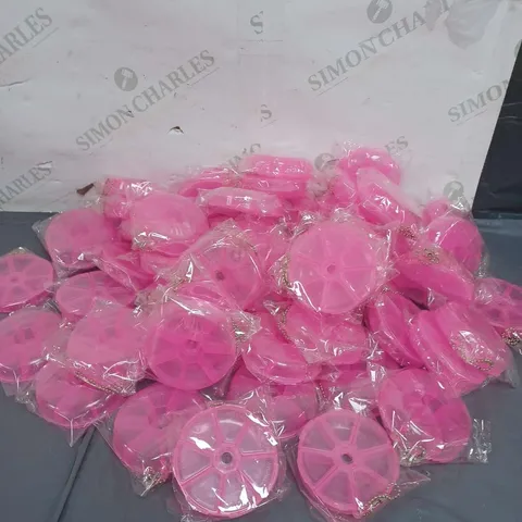 LOT OF APPROX. 30 PINK PLASTIC PILL BOXES