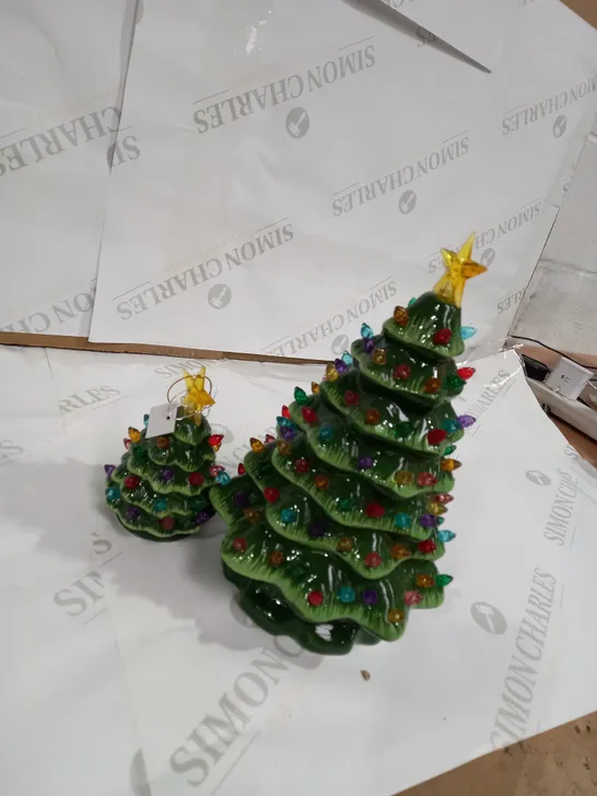 SET OF 2 DECORATIVE TREES 