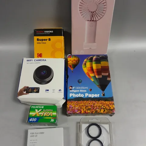 APPROXIMATELY 15 ASSORTED ELECTRICAL PRODUCTS TO INCLUDE HANDHELD FAN, WIFI CAMERA, PHOTO PAPER ETC 