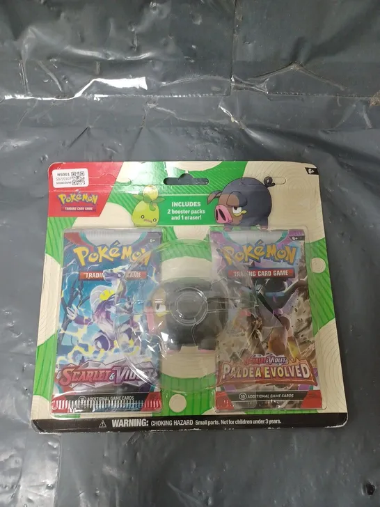 POKEMON 2 X PACKS OF TRADING CARDS AND 1 ERASER