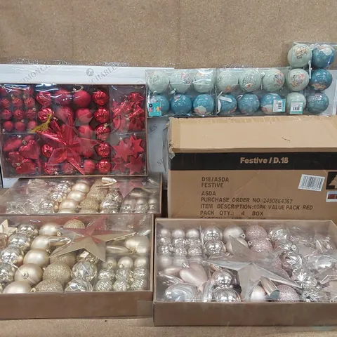 LOT OF APPROXIMATELY 8X 60PCS BRAND NEW BAUBLES SETS, 3X 6PCS BRAND NEW WINNIE THE POOH BAUBLES (3 ITEMS)