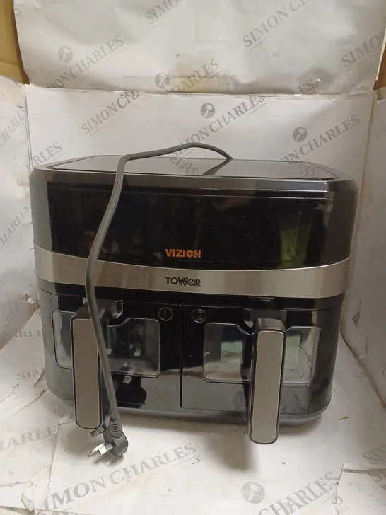 BOXED TOWER VORTX T17100 VIZION DUAL BASKET AIR FRYER