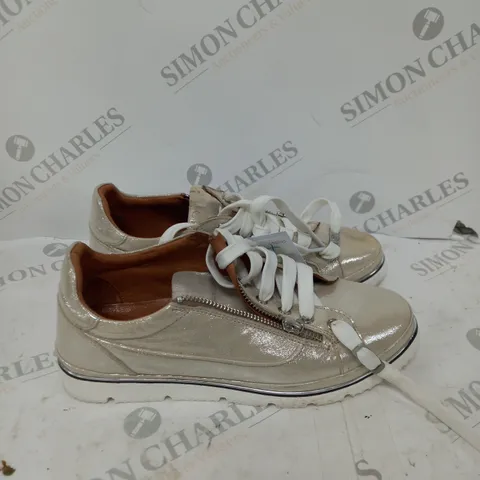 MODA ROSE GOLD METALLIC LEATHER ARIELA TRAINERS - 5.5