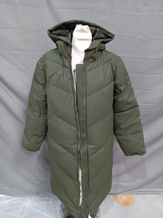 JDY WATER REPELANT PUFFER PADDED KHAKI JACKET WITH HOOD - XS