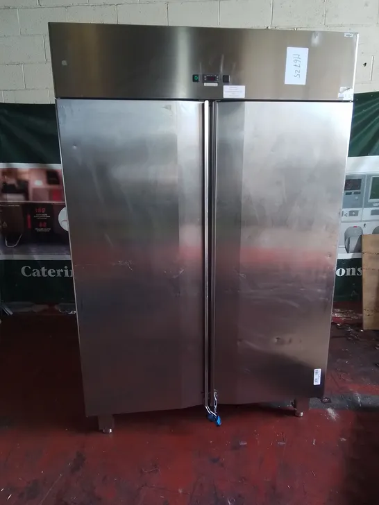 LARGE COMMERCIAL DOUBLE DOOR STAINLESS FOOD STORAGE UNIT 