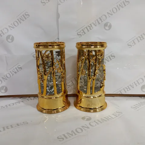 HOME REFLECTIONS SET OF PRELIT SWIRLING GLITTER SCENIC PILLARS