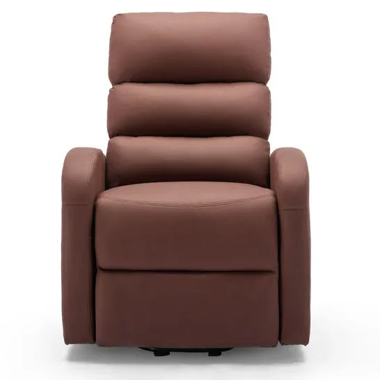 BOXED RISE FABRIC RECLINER CHAIR IN BROWN (1 BOX)