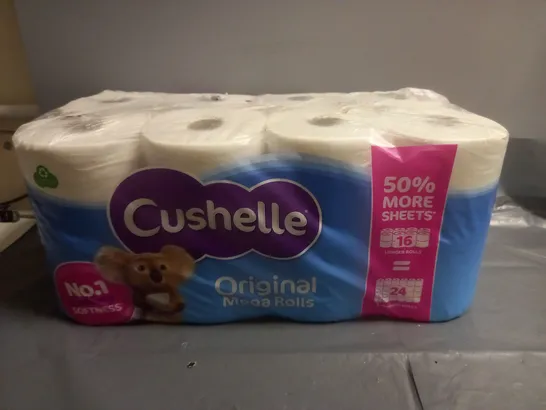 SEALED CUSHELLE ORIGINAL MEGA ROLLS TOILET ROLL - 16 ROLLS 