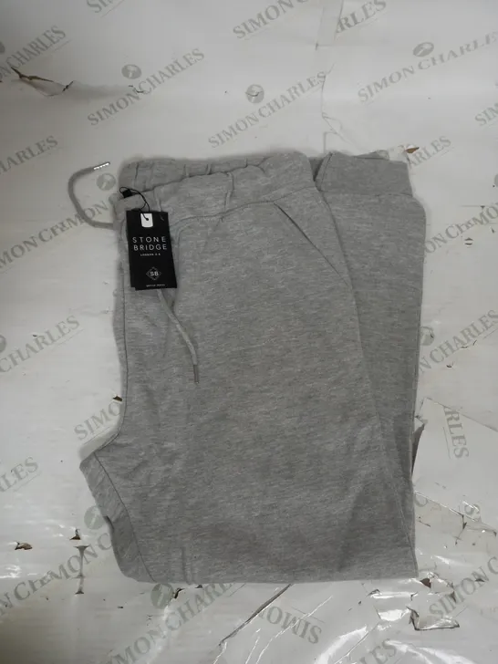 STONE BRIDGE MENS SLIM FIT JOGGER IN LIGHT GREY MARL SIZE 2XL