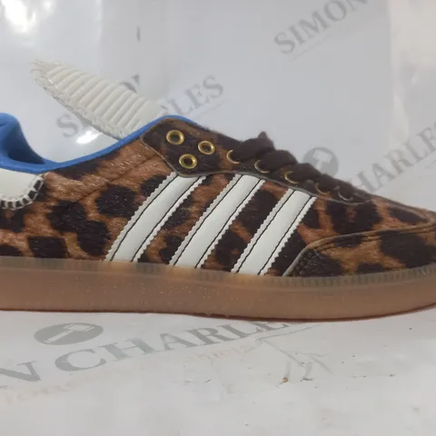 PAIR OF ADIDAS WALES BONNER SHOES IN ANIMAL PRINT UK SIZE 6.5