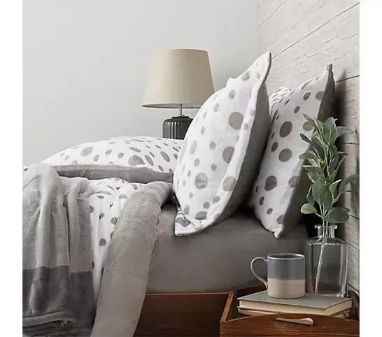 COZEE HOME REVERSIBLE VELVETSOFT 7 PIECE COMPLETE BEDDING COLLECTION- GREY DOUBLE