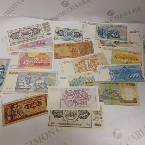 COLLECTION OF APPROX 20 ASSORTED BANK NOTES FROM VARIOUS COUNTRIES