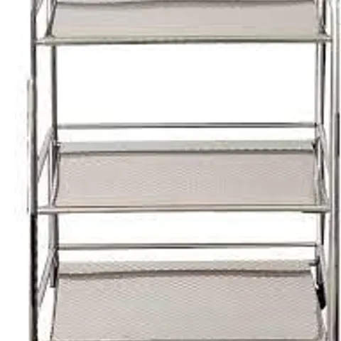BOXED 3-TIER STAINLESS STEEL STORAGE TROLLEY CART WITH SHELF WHEELS STORAGE RACK TOWER