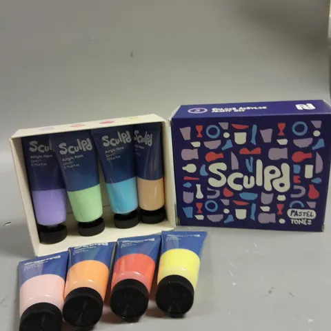 BOXED SCULPD PASTEL ACRYLIC PAINT SET