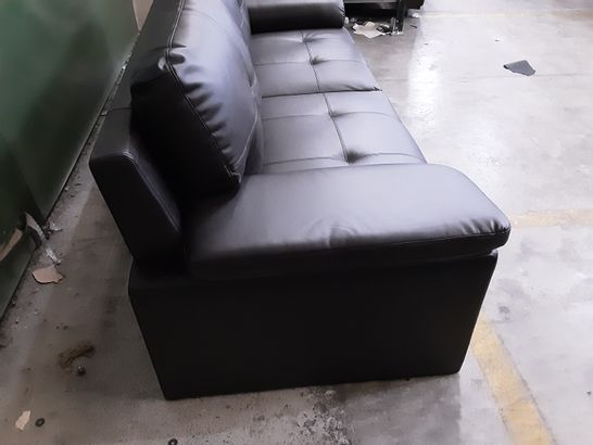 DESIGNER BROWN LEATHER 3-SEATER SOFA 