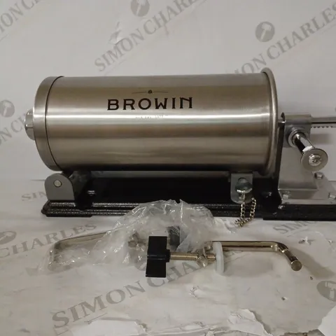 BROWIN HORIZONTAL STUFFER MACHINE SAUSAGE FILLER - 3KG - STELL MANUAL - STAINLESS STEEL