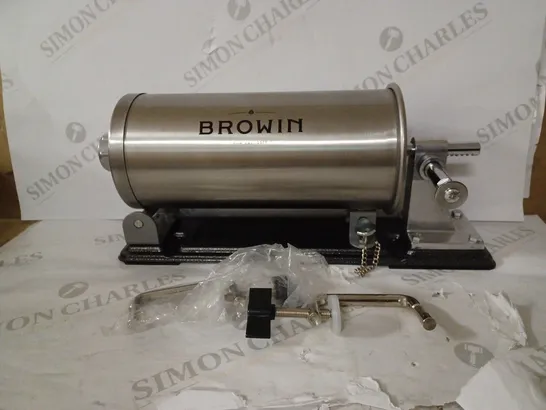 BROWIN HORIZONTAL STUFFER MACHINE SAUSAGE FILLER - 3KG - STELL MANUAL - STAINLESS STEEL