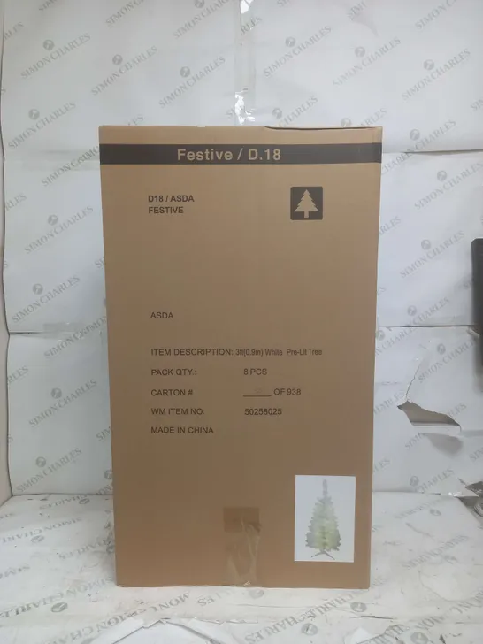 BOXED PRE-LIT 3FT TREE IN WHITE