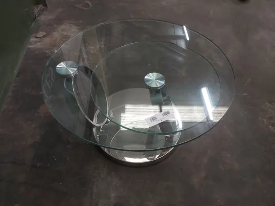 DESIGNER ROUND GLASS-TOP COFFEE TABLE 