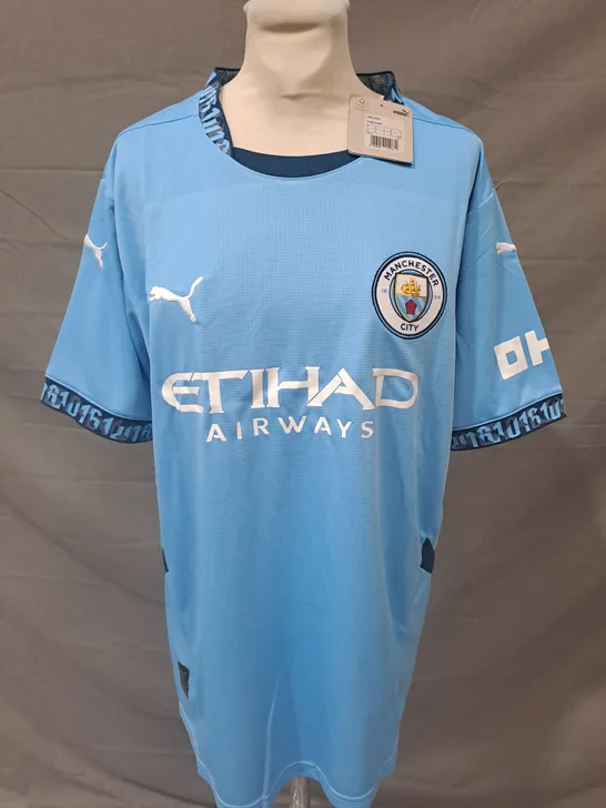 PUMA MANCHESTER CITY FOOTBALL CLUB HAALAND JERSEY SIZE LARGE