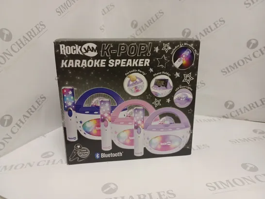 BOXED ROCKJAM 10-WATT RECHARGEABLE BLUETOOTH KARAOKE MACHINE IN BABY PINK RRP £49.99