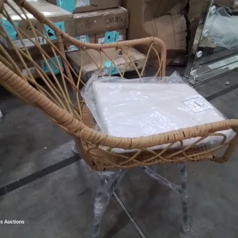 BOXED SET OF 4 RATTAN CHAIRS WITH SEAT CUSHIONS