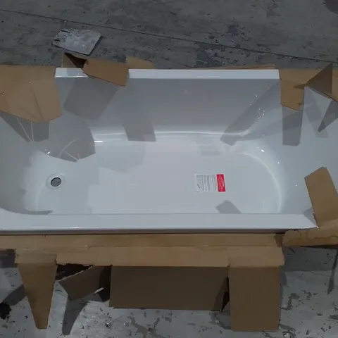 WHITE RESIN BATH WITH CURVED CORNER - SIZE UNSPECIFIED 