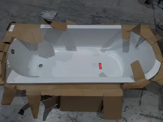 WHITE RESIN BATH WITH CURVED CORNER - SIZE UNSPECIFIED 