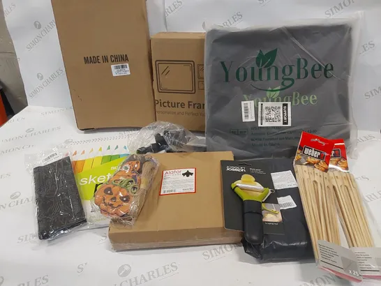 12 BRAND NEW ITEMS TO INCLUDE: ALATOR GIFTWEAR, SKETCH PAD,2 PACKS OF WEBER BAMBOO SKEWERS