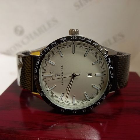 STOCKWELL DATE DIAL TWO TONE MESH STRAP WRISTWATCH