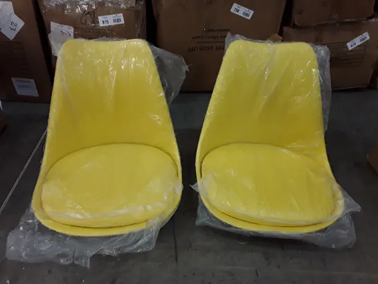 BOXED PAIR YELLOW DINING CHAIRS 