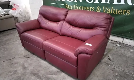 QUALITY BRITISH DESIGNED & MANUFACTURED G PLAN WASHINGTON 18 3 SEATER POWER RECLINER SOFA CAPRI CLARET LEATHER