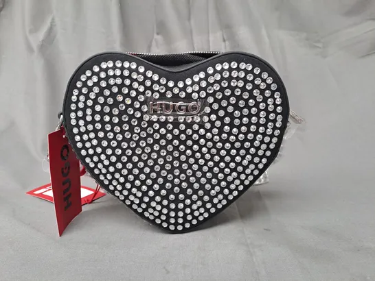 HUGO LOVE HEART BAG IN BLACK W. JEWEL EFFECT