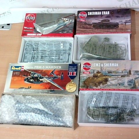 LOT OF 4 ASSORTED DESIGNER MODEL KITS TO INCLUDE 3X AIRFIX KITS AND 1X REVELL