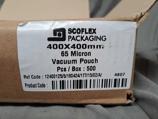 BOXED SCOFLEX PACKAGING APPROX 500 VACUUM POUCHES 400X400MM