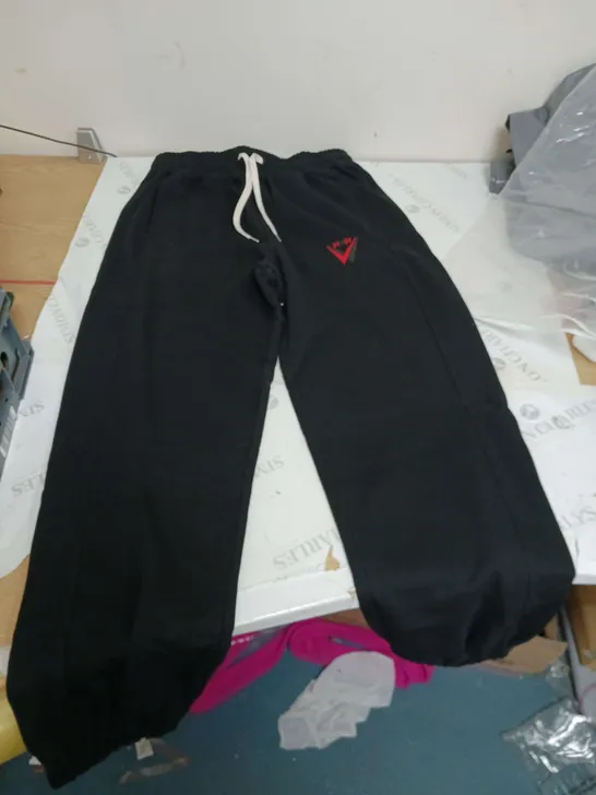 UNFOLLOWING VINDI BLACK JOGGER BOTTOMS SIZE XL