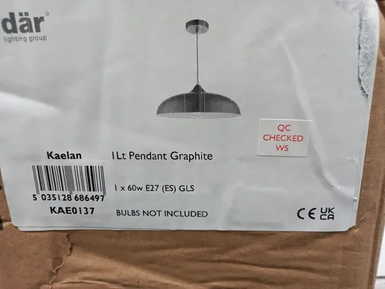 KAELAN 1 LIGHT SINGLE HANGING LIGHT PENDANT GRAPHITE