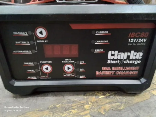 CLARKE START AND CHARGE INTELLIGENT BATTERY CHARGER IBC80