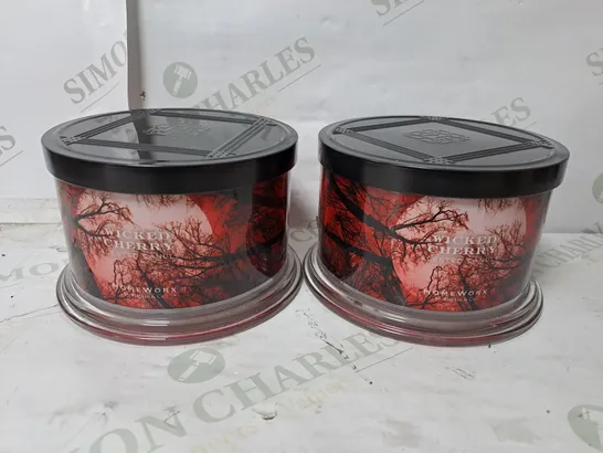 HOMEWORX BY HARRY SLATKIN & CO. SET OF 2 WICKED CHERRY 4 WICK CANDLES